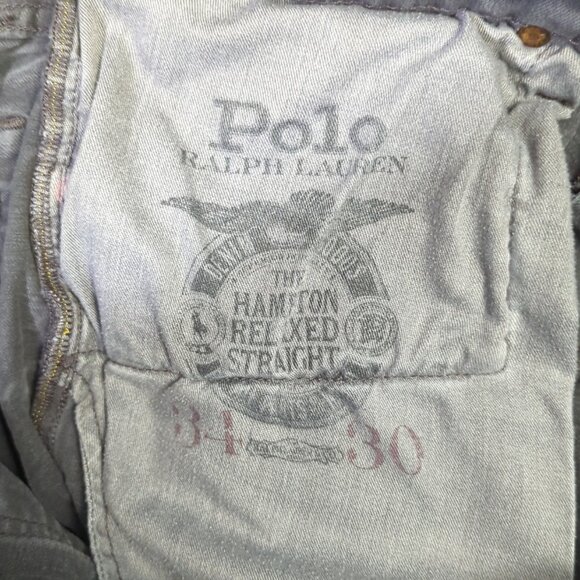 Polo Ralph Lauren Jeans Men's 34x30 Fits 34x28 Gray Hampton Relaxed Straight - Picture 10 of 12